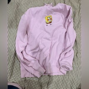 H&M Pink Hoodie with Cartoon Patch